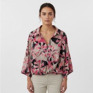 Tommy Hilfiger Pink Floral Button-Front Blouse